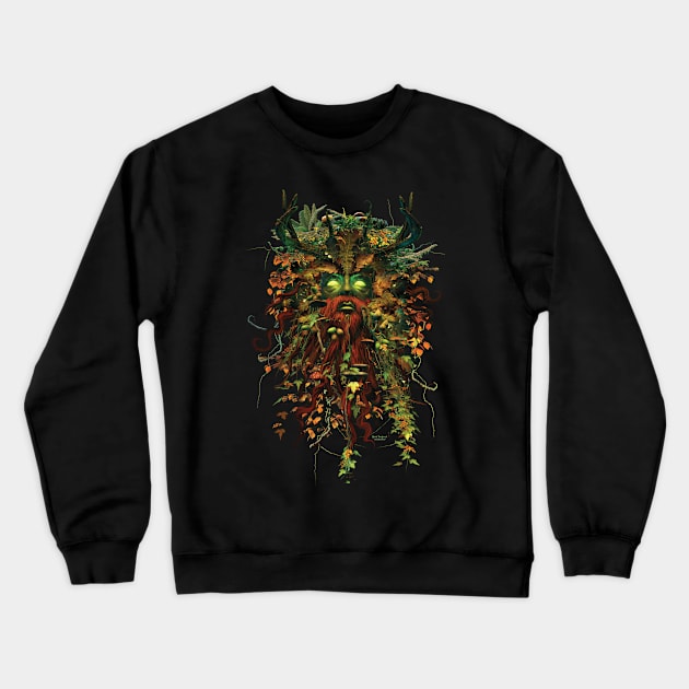 Green Man Crewneck Sweatshirt by David Penfound Artworks